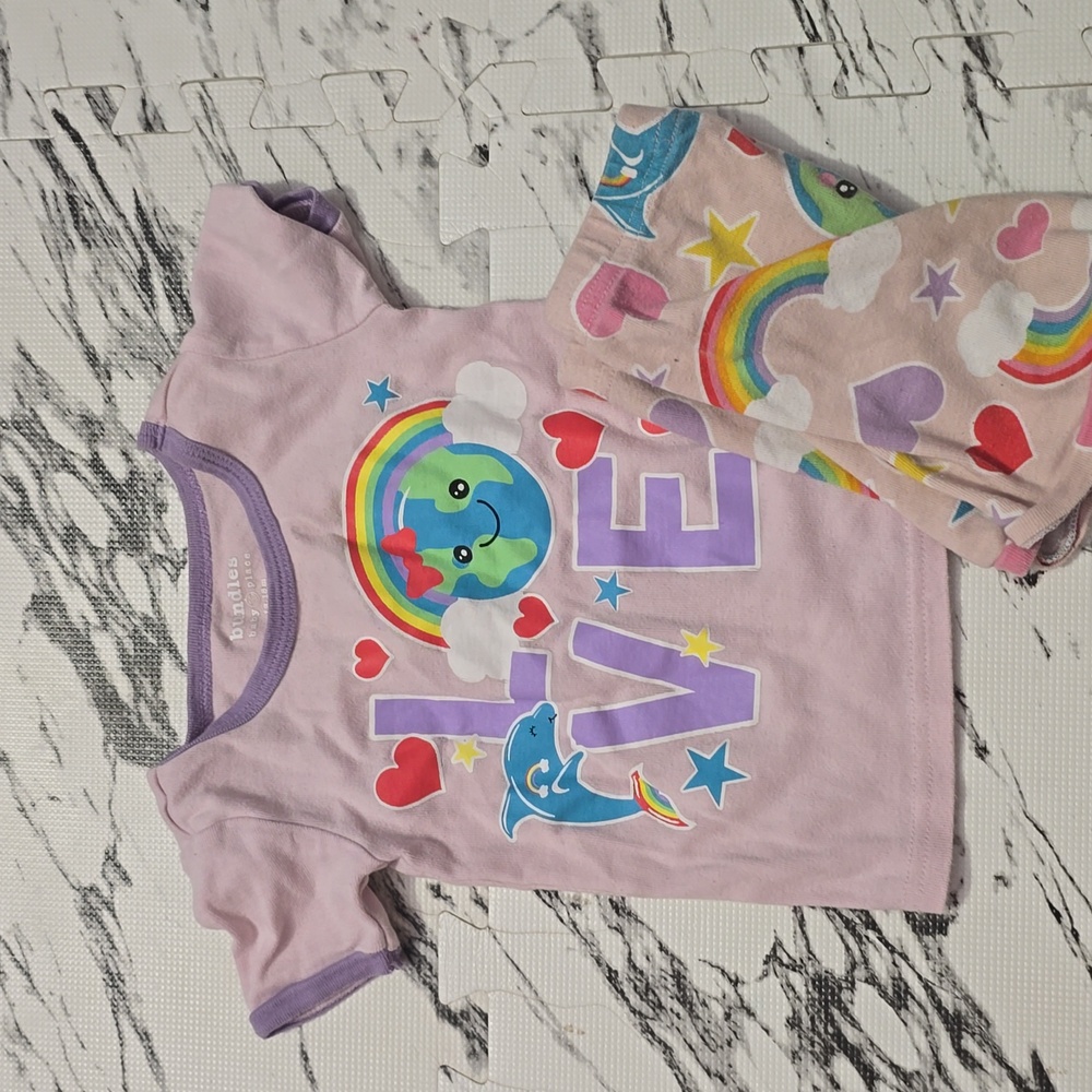 Purple Love Graphic Pajama Set